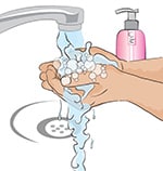 washing hands after diapering