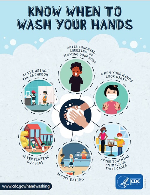 Know When to Wash Your Hands poster