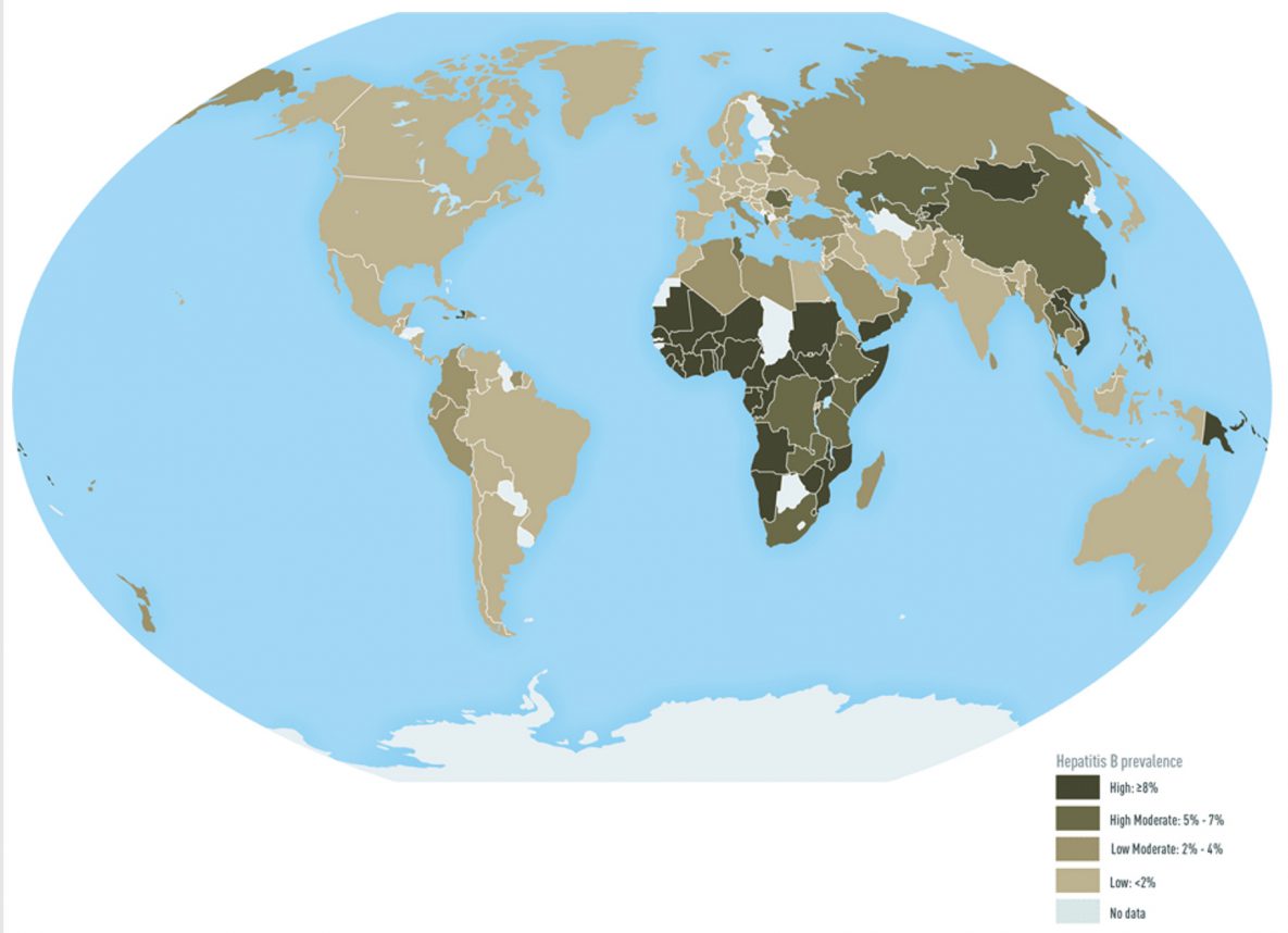 Figure 1: Prevalence of Hepatitis B Virus Infection (2015)