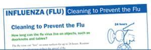 First page of the influenza document titled 'Cleaning to Prevent the Flu.'