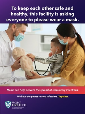 Pediatric masking sign: Asking people to wear masks
