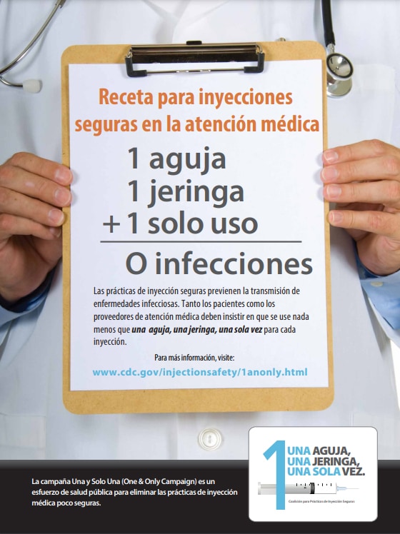 Rx for Safe Injections in Healthcare Poster Thumb Image Spanish
