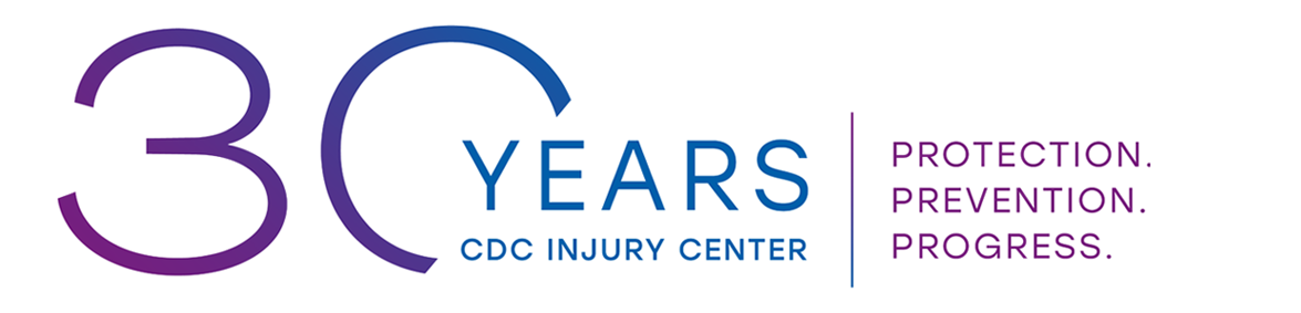 Logo for CDC's Injury Center's 3oth anniversary