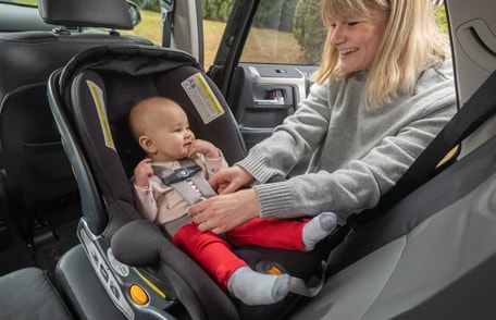 Baby in a rear-facing car seat