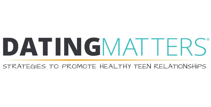 Screenshot of the cover of Dating Matters material showing a teen girl