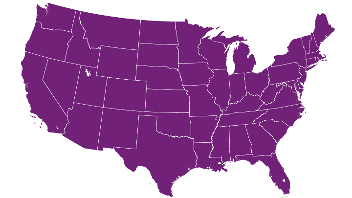 Gray U.S. map