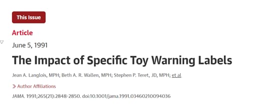 The Impact of Specific Toy Warning Labels