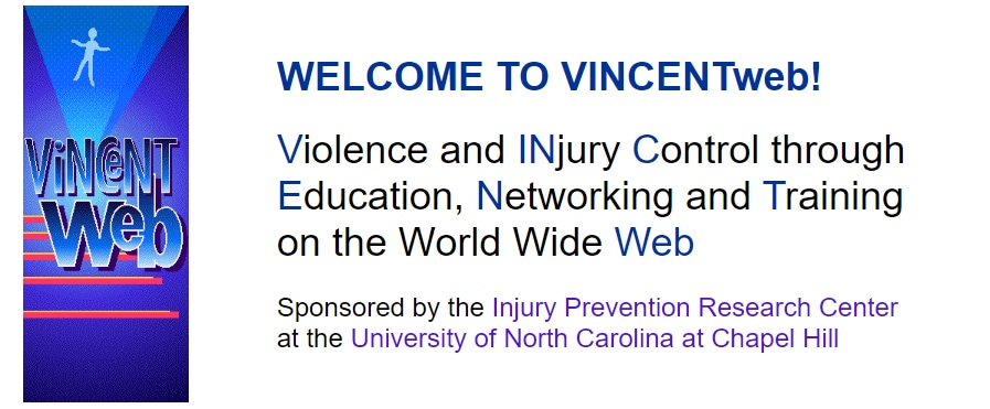 VINCENTweb: Violence and Injury Control through Education, Networking and Training on the World Wide Web