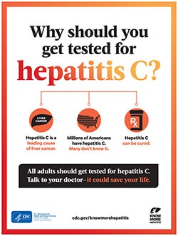 Icon of poster that reads, "Why should you get tested for hepatitis C?"