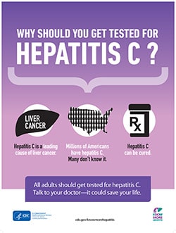 Icon of poster that reads, "Why should you get tested for hepatitis C?"