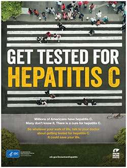 Icon of poster that reads, "Get tested for hepatitis C"
