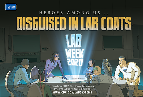 The League of Laboratory Superheroes gets ready to read profiles of real-life lab heroes.