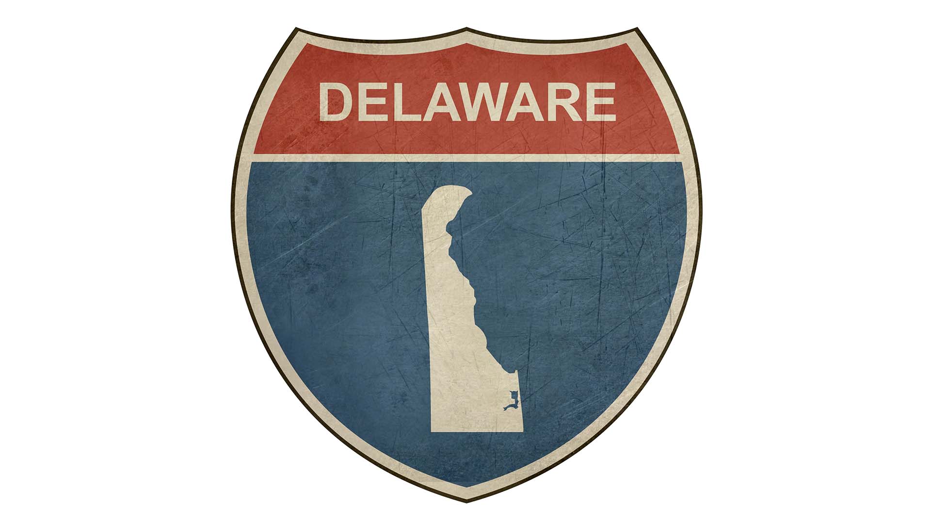 Delaware state road sign