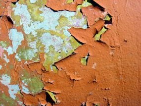 Chipped lead paint.