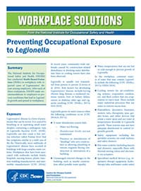 Workplace Solutions: Preventing Occupational Exposure to Legionella
