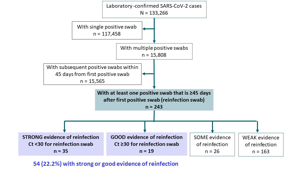 Results of evaluation of reinfection status