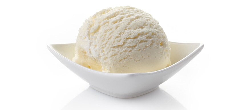 A bowl of vanilla ice cream
