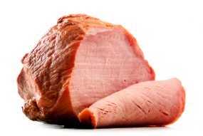 Photo of deli-cut ham.
