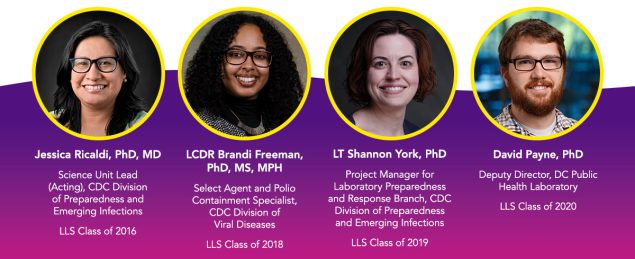 Laboratory Leadership Service Special Session. Dr. Jessica Ricaldi, Dr. Brandi Freeman, Dr. Shannon York, and Dr. David Payne.