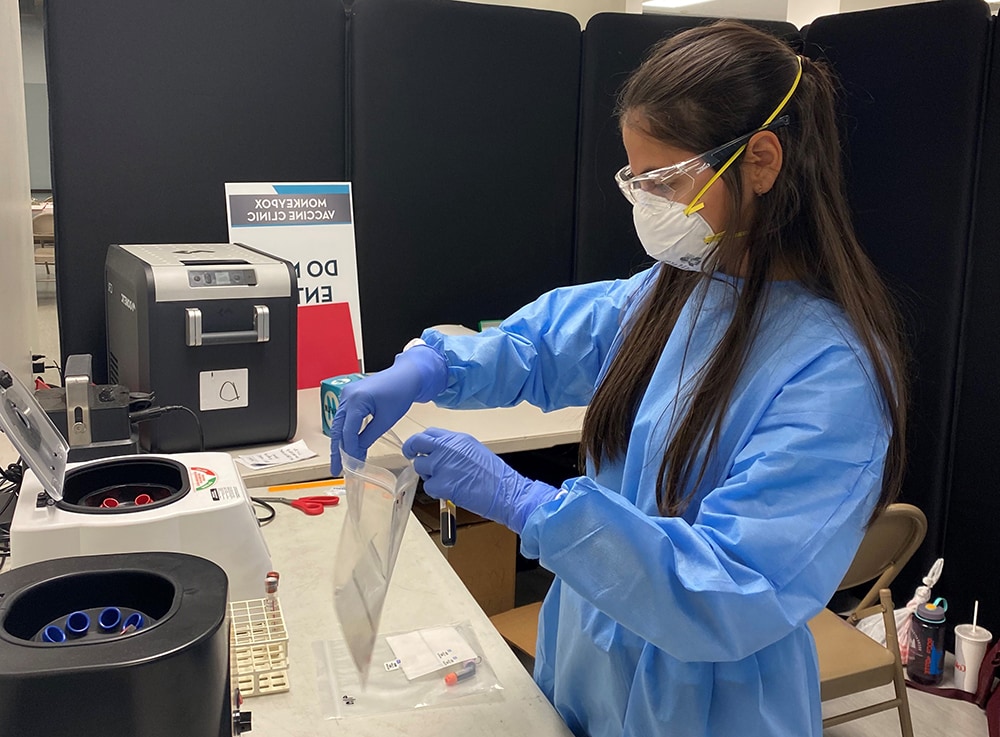 LLS fellow Roxana Rodriguez Stewart provides laboratory capacity support during mpox response  efforts in Washington, D.C.
