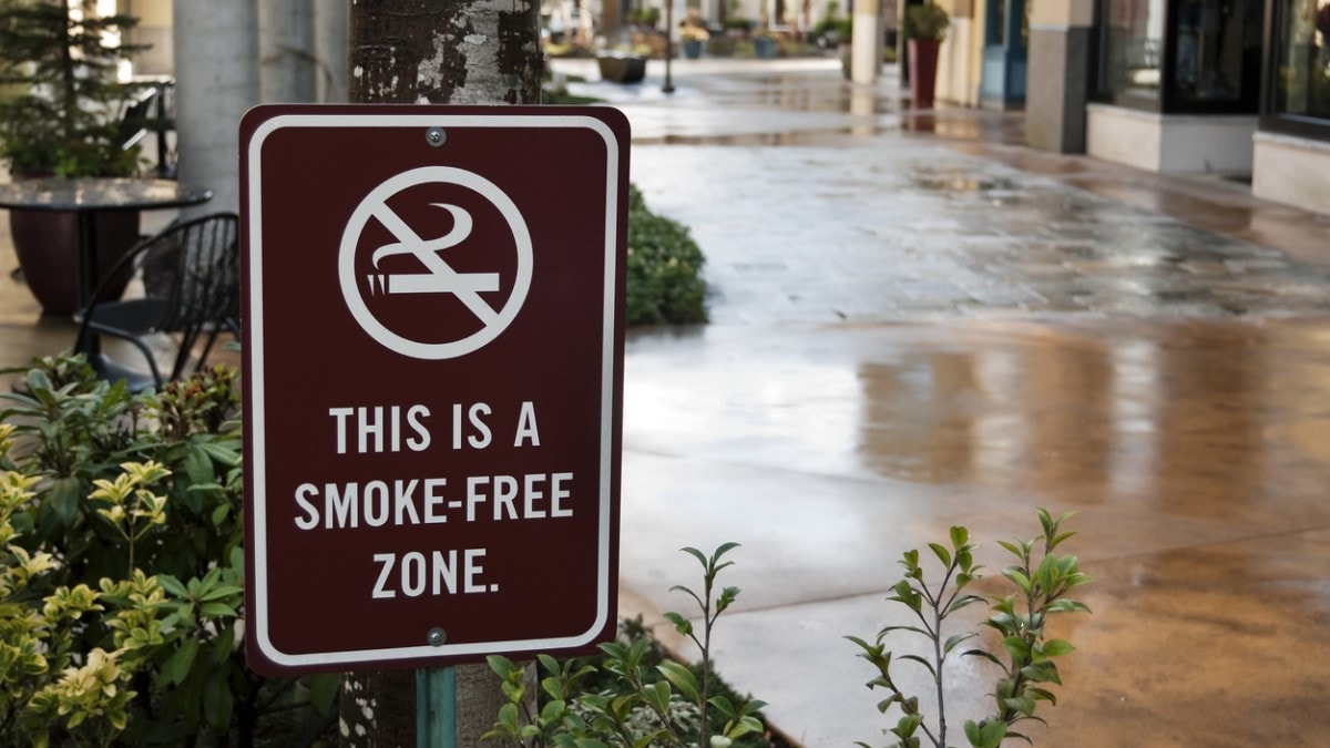 Photo of a Smoke-Free zone sign