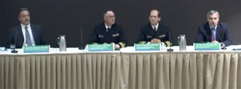 Picture of the presenting panel during the Q&A portion of the presentation.