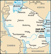 A map of Tanzania
