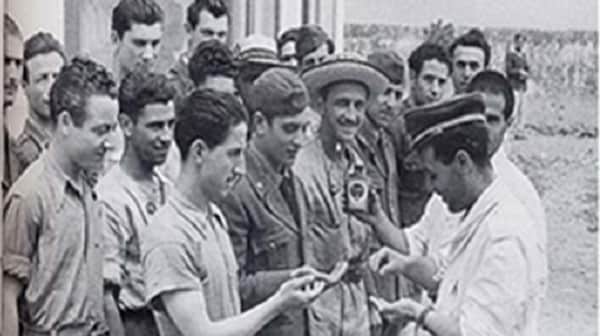 Italian soldiers receiving antimalarials in the 1930's.