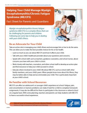 Helping Your Child Manage Myalgic Encephalomyelitis/Chronic Fatigue Syndrome (ME/CFS)—Parents and Guardians cover page