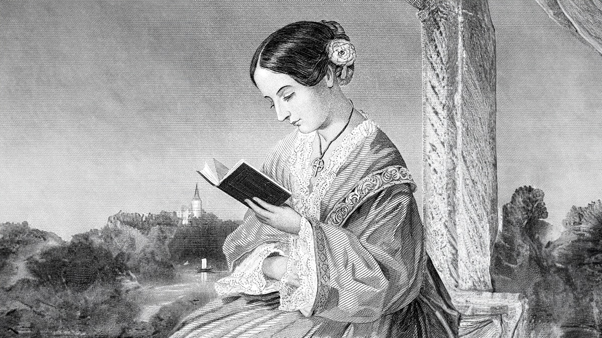 Engraving from 1885 of Florence Nightingale the founder of modern nursing.