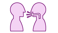 Ilustración: una persona tosiendo sobre otra persona.