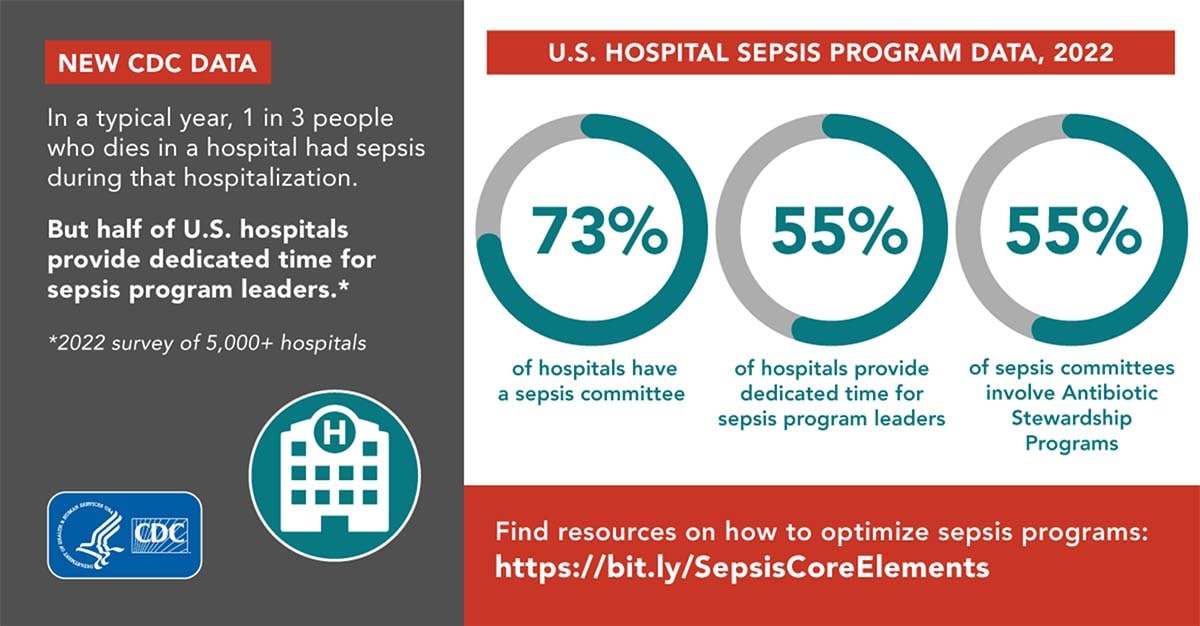 in a typical year, 1 in 3 people who dies in a hospital had sepsis during their hospitalization.