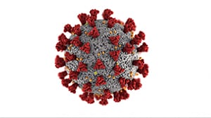 Illustration of the COVID-19 virus with white background