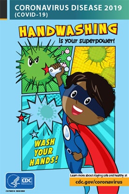 Super-Boy with handwashing as his super power