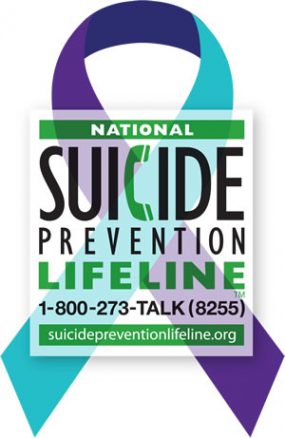 National suicide prevention lifeline 1-800-273-TALK (8255) suicidepreventionlifeline.org