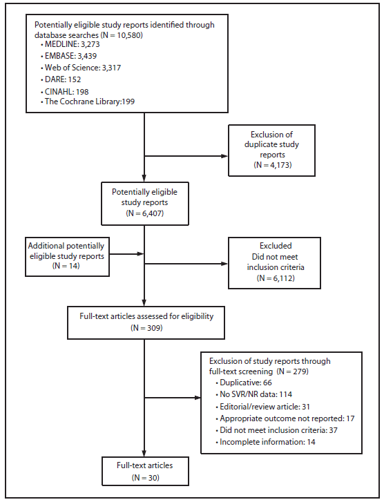 The appendix is a flow chart of literature review searches for reports addressing hepatocellular carcinoma.