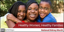 The figure above is a photograph promoting National Kidney Month with the slogan 