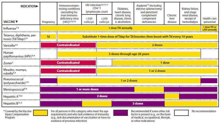 Cdc Pneumonia Vaccine Chart