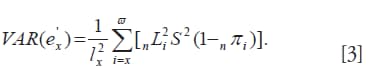 Equation 2 can then be used to calculate the variance of expected YFAL  using the third formula.