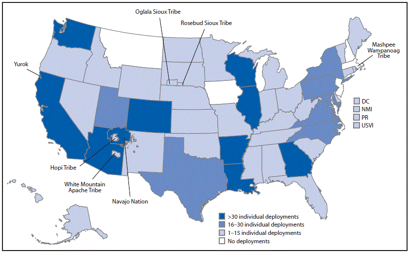 CDC Deployments to State, Tribal, Local, and Territorial