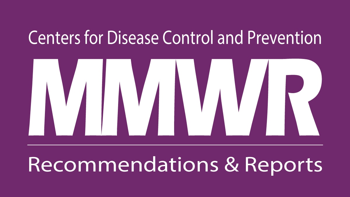 The figure is a graphic of the MMWR Recommendations & Reports logo on a purple background.