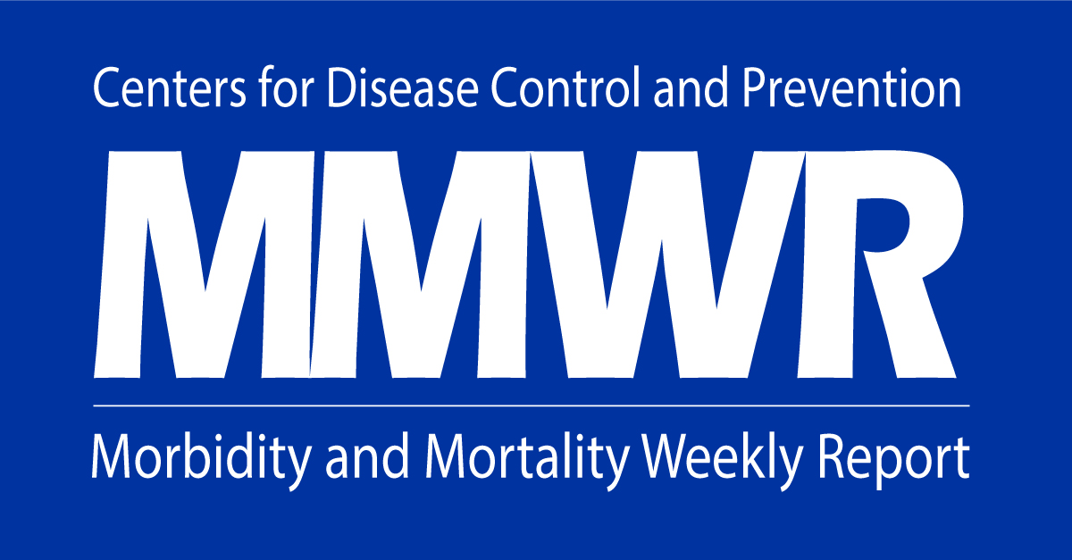 Mental Health Surveillance Among Children — United States, 2013–2019 The figure shows the MMWR logo on a blue background.
