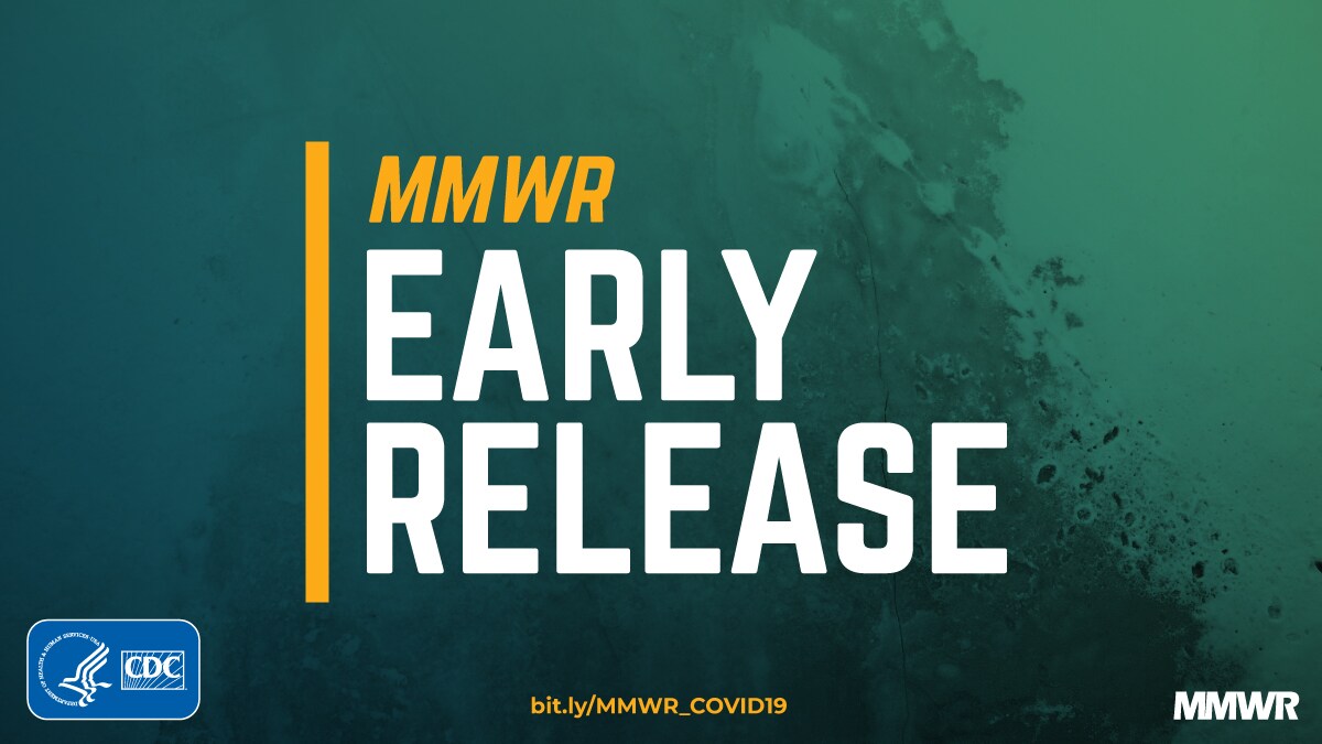 The figure shows the text MMWR Early Release over a teal background.