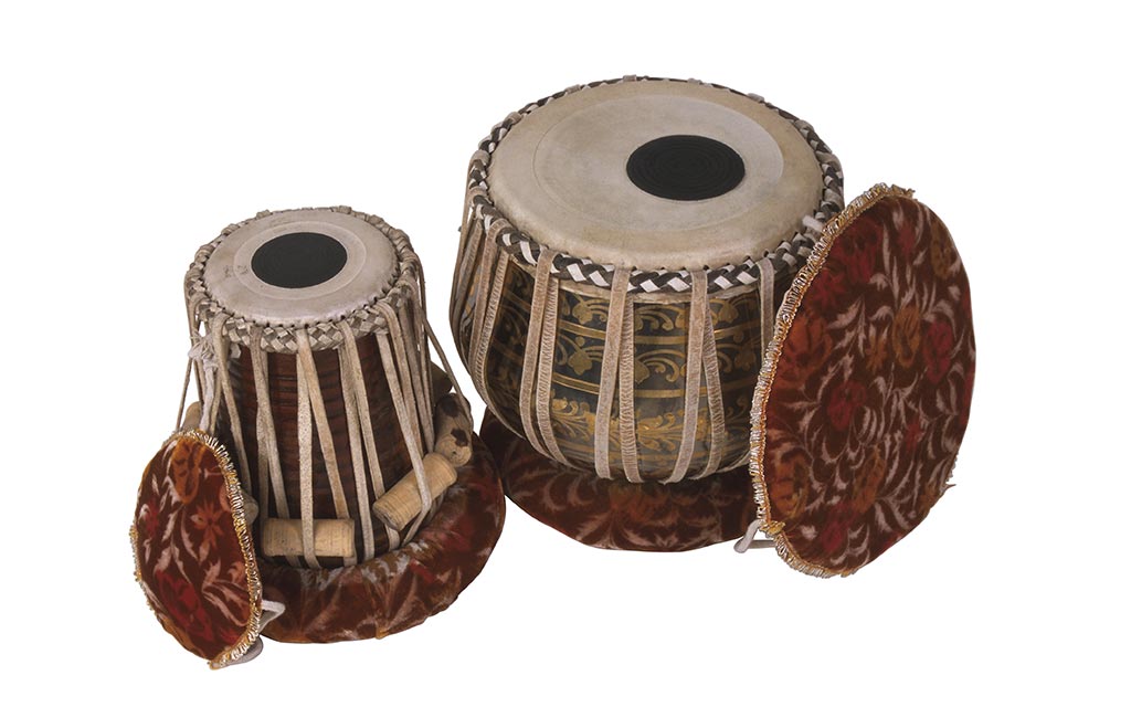 Rope-tuned skin-covered drums.