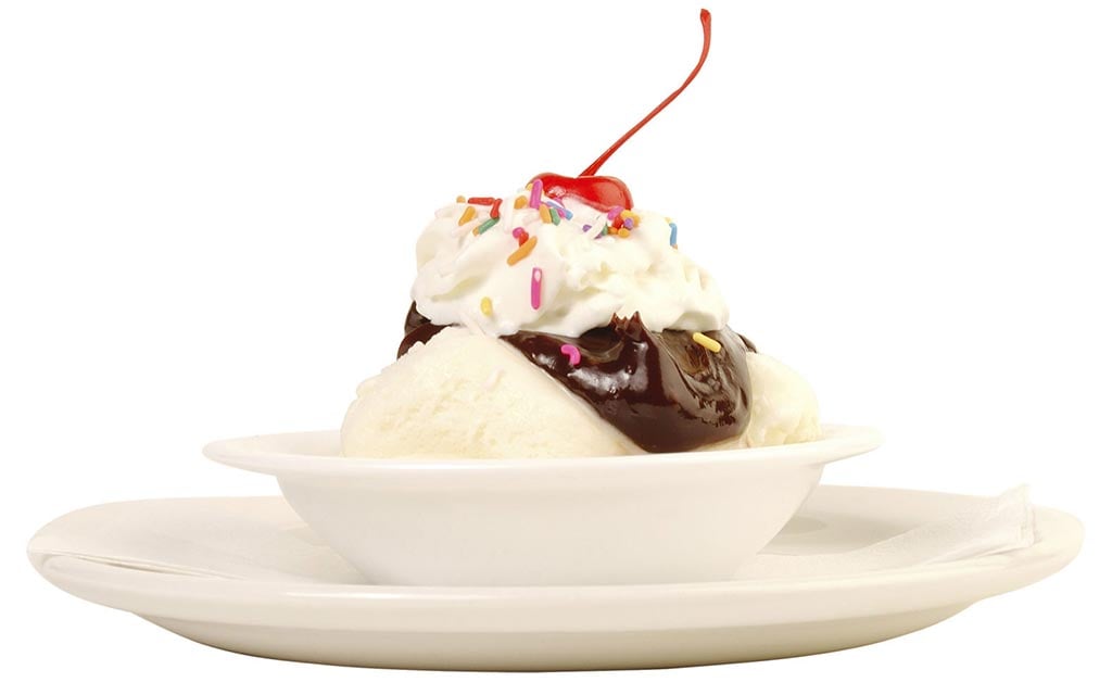 An ice cream sundae.