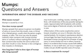 Questions and answers factsheet about mumps.