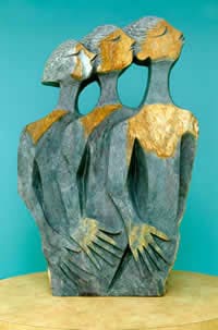 Sculpture with three figures