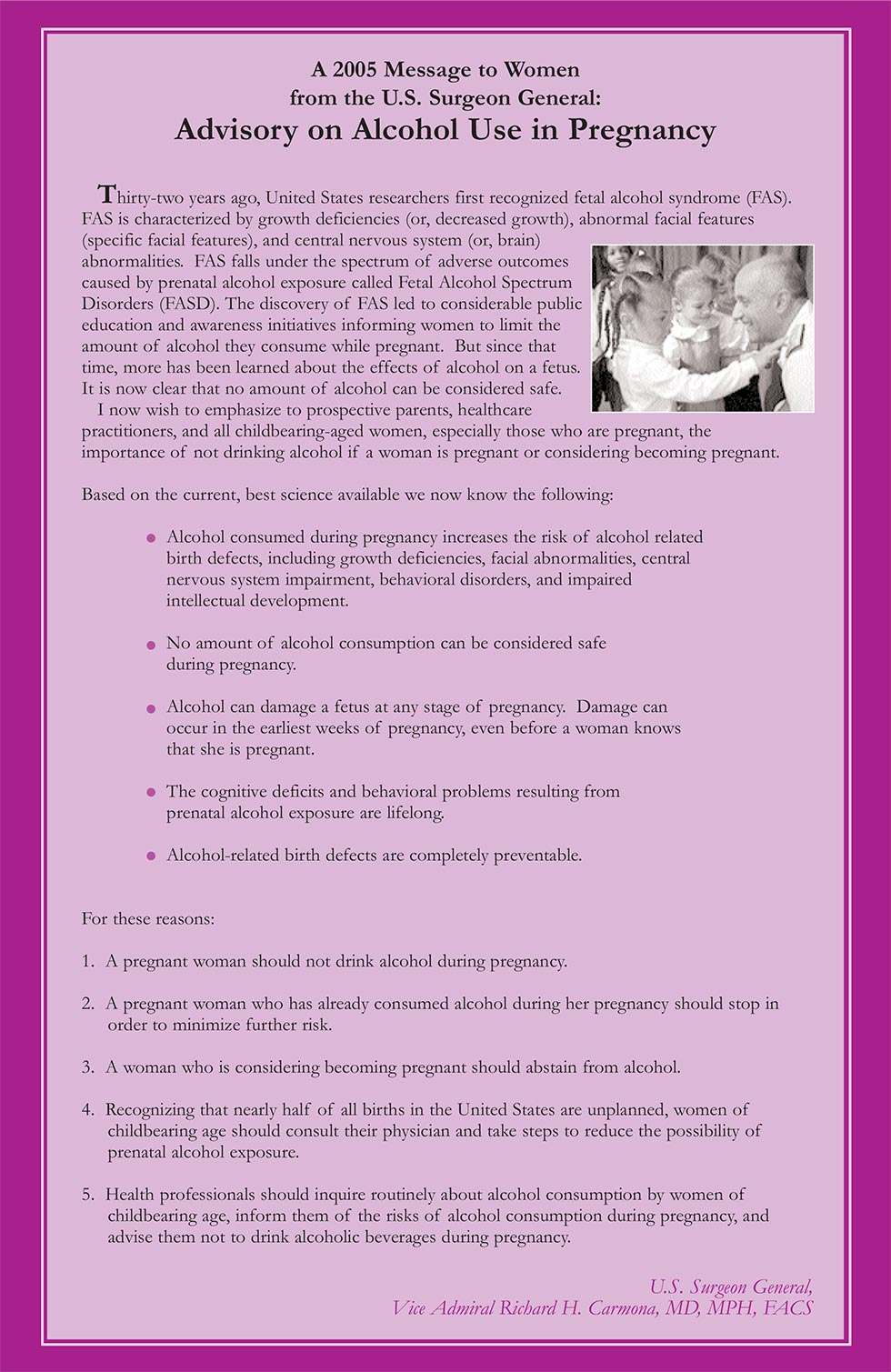 outofcdcmcollection02 US. Surgeon General’s advisory on alcohol use in pregnancy