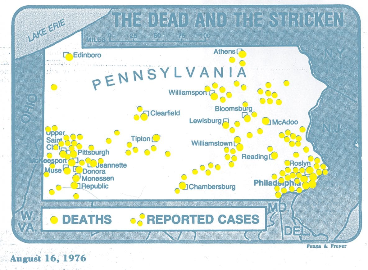 The dead and the stricken map