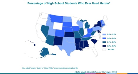 Percentage of High School Students Who Ever Used Heroin*